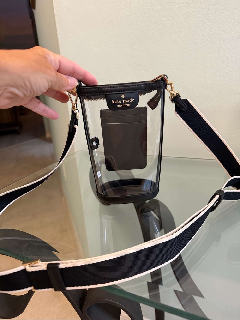 Kate Spade New York Clear Crossbody Bag – Black Trim – Like New